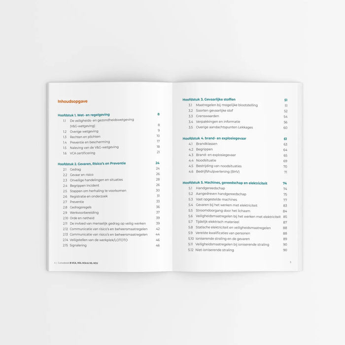 VCA cursusboek inkijk - Edunorm