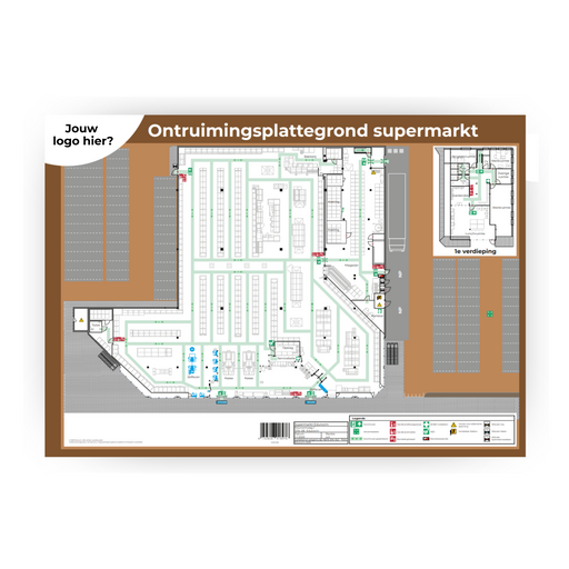 Ontruimingsplattegrond Supermarkt met eigen logo